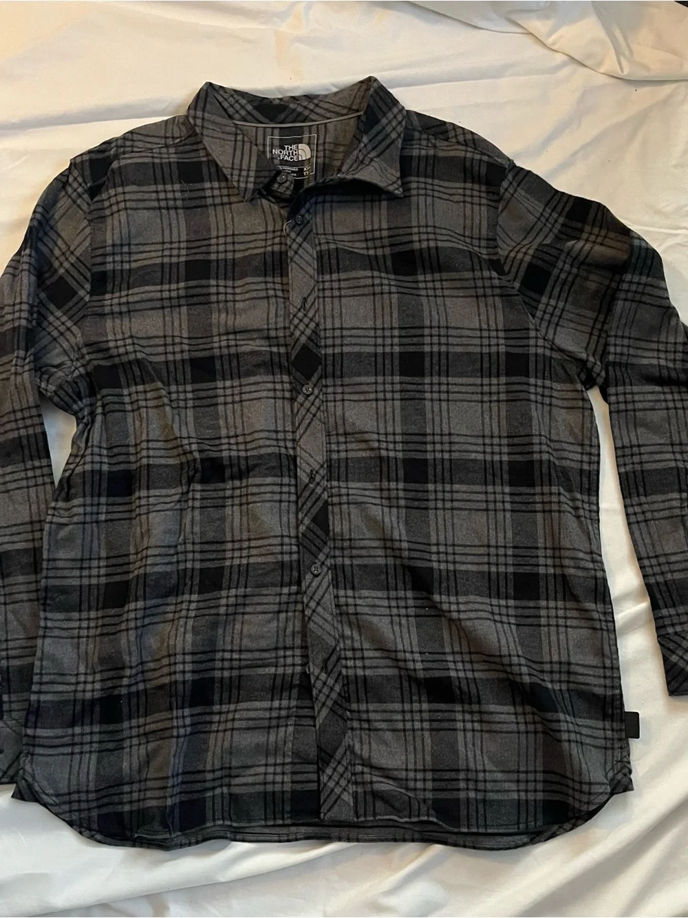 NWT - The North Face Men’s Black and Gray Plaid Button-Down Shirt - retail $75